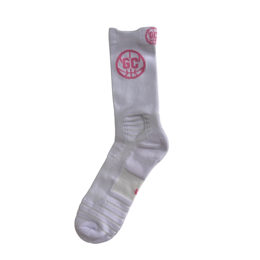 GC Basketball Socks White & Pink
