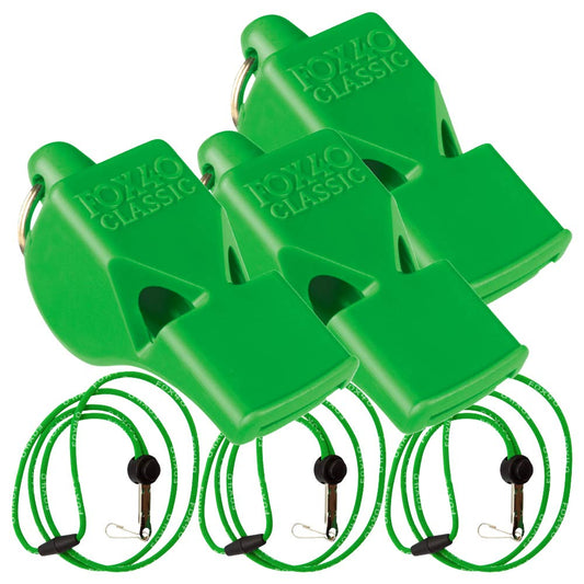 3 PACK Green Whistle & Lanyard